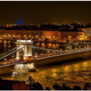 Architecture wonder of Budapest, Danube River, : Budapest Chain Bridge;