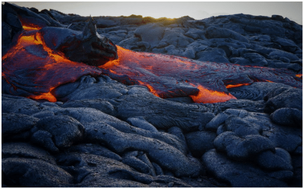 Erupting volcano