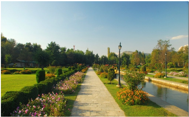 The beautiful Mughal garden of Verinag in Anantnag