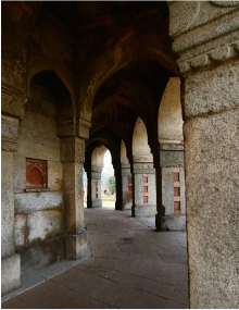 pillars supporting the mausoleum