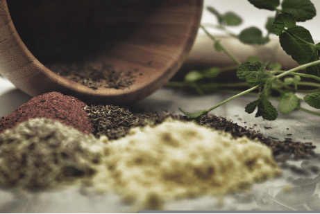 Spices spread on the table