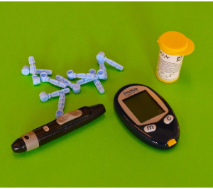 Diabetes checking machine with strips