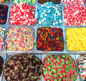 Different types of gummy candy 